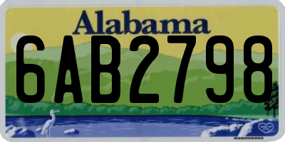 AL license plate 6AB2798