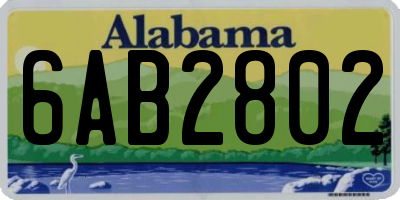 AL license plate 6AB2802