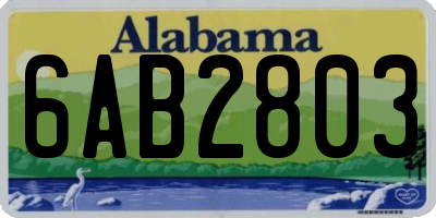 AL license plate 6AB2803
