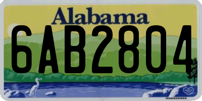 AL license plate 6AB2804