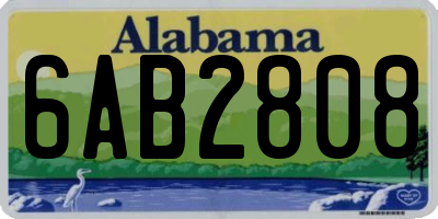 AL license plate 6AB2808