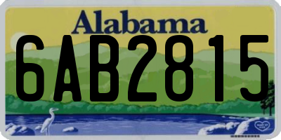 AL license plate 6AB2815