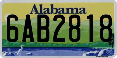 AL license plate 6AB2818