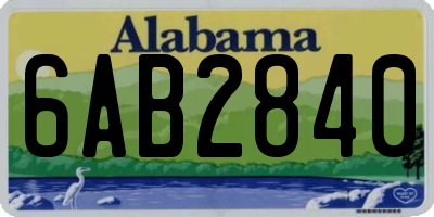 AL license plate 6AB2840