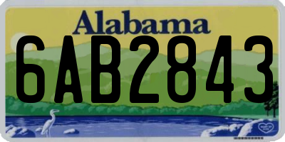AL license plate 6AB2843