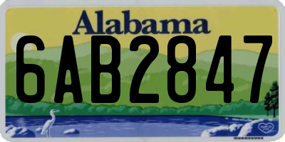 AL license plate 6AB2847