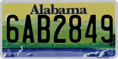 AL license plate 6AB2849