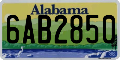 AL license plate 6AB2850