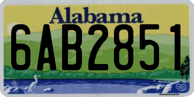 AL license plate 6AB2851