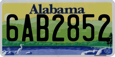 AL license plate 6AB2852