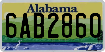 AL license plate 6AB2860