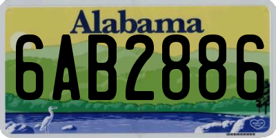 AL license plate 6AB2886