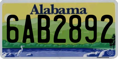 AL license plate 6AB2892