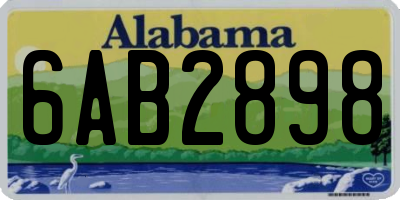 AL license plate 6AB2898
