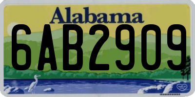 AL license plate 6AB2909