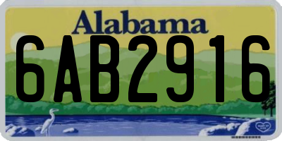 AL license plate 6AB2916