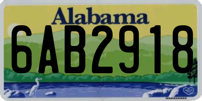 AL license plate 6AB2918