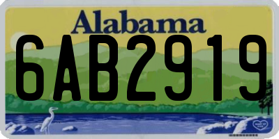 AL license plate 6AB2919