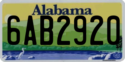 AL license plate 6AB2920