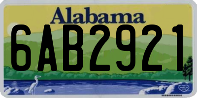 AL license plate 6AB2921