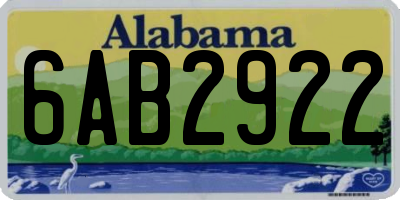 AL license plate 6AB2922