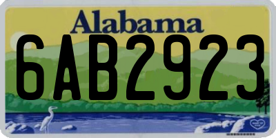 AL license plate 6AB2923