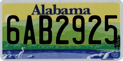 AL license plate 6AB2925