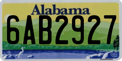 AL license plate 6AB2927
