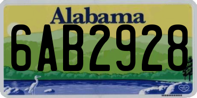 AL license plate 6AB2928