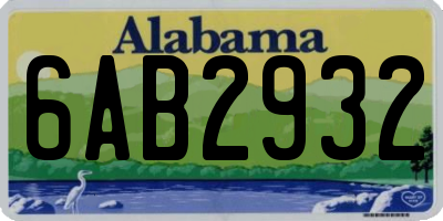 AL license plate 6AB2932