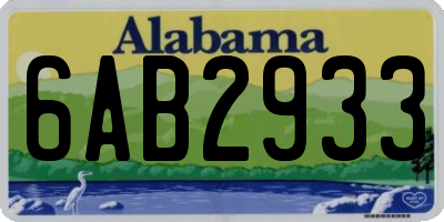 AL license plate 6AB2933