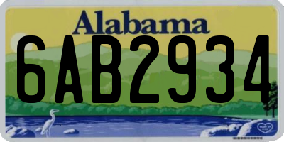 AL license plate 6AB2934