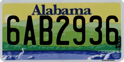 AL license plate 6AB2936