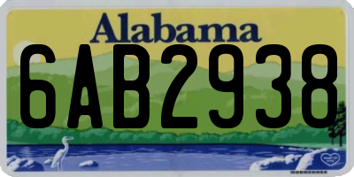 AL license plate 6AB2938