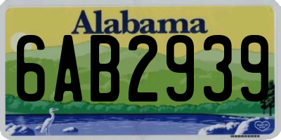 AL license plate 6AB2939