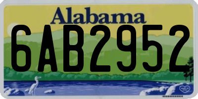 AL license plate 6AB2952