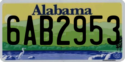 AL license plate 6AB2953