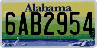 AL license plate 6AB2954