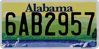 AL license plate 6AB2957
