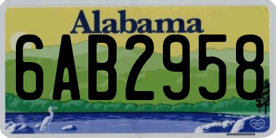 AL license plate 6AB2958