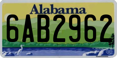 AL license plate 6AB2962