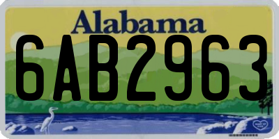 AL license plate 6AB2963