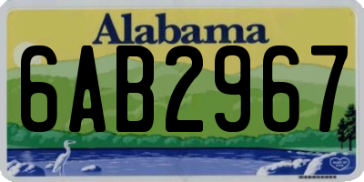 AL license plate 6AB2967