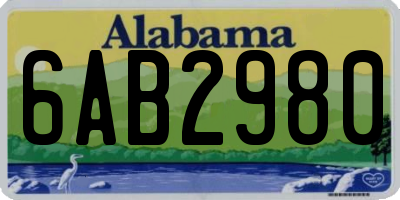 AL license plate 6AB2980