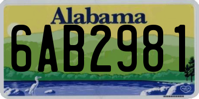 AL license plate 6AB2981