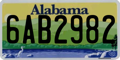 AL license plate 6AB2982