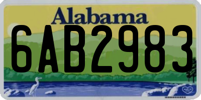 AL license plate 6AB2983