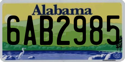 AL license plate 6AB2985
