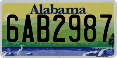 AL license plate 6AB2987