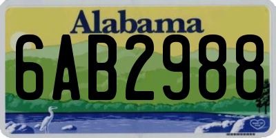 AL license plate 6AB2988